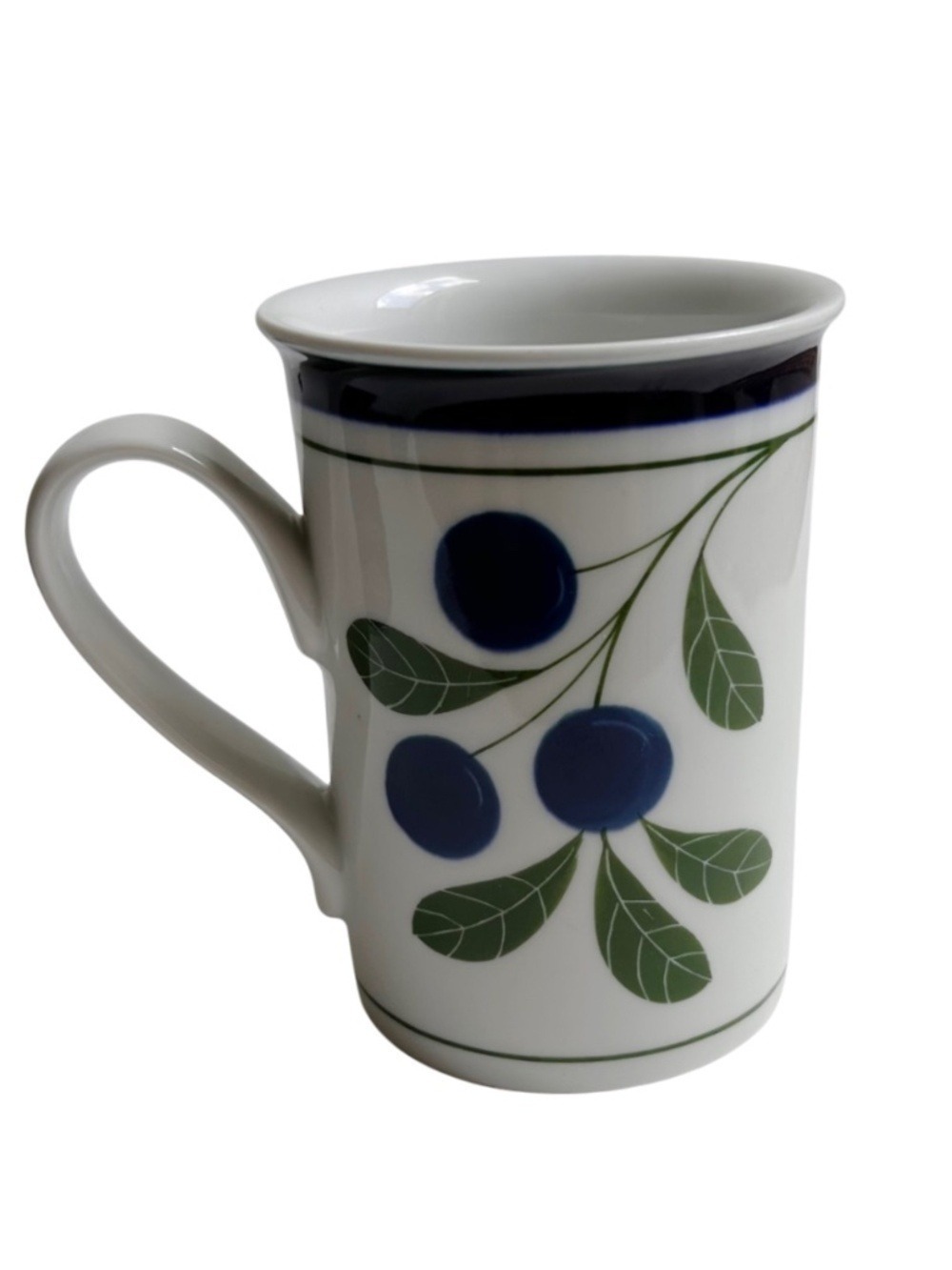 Dansk Berries Blueberry  White Coffee Porcelain Mug Looks New
